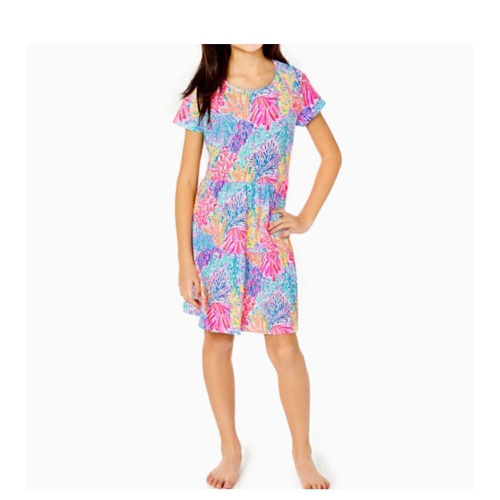 New Lilly Pulitzer Mini Geanna Short Sleeve multi Splashdance size XL